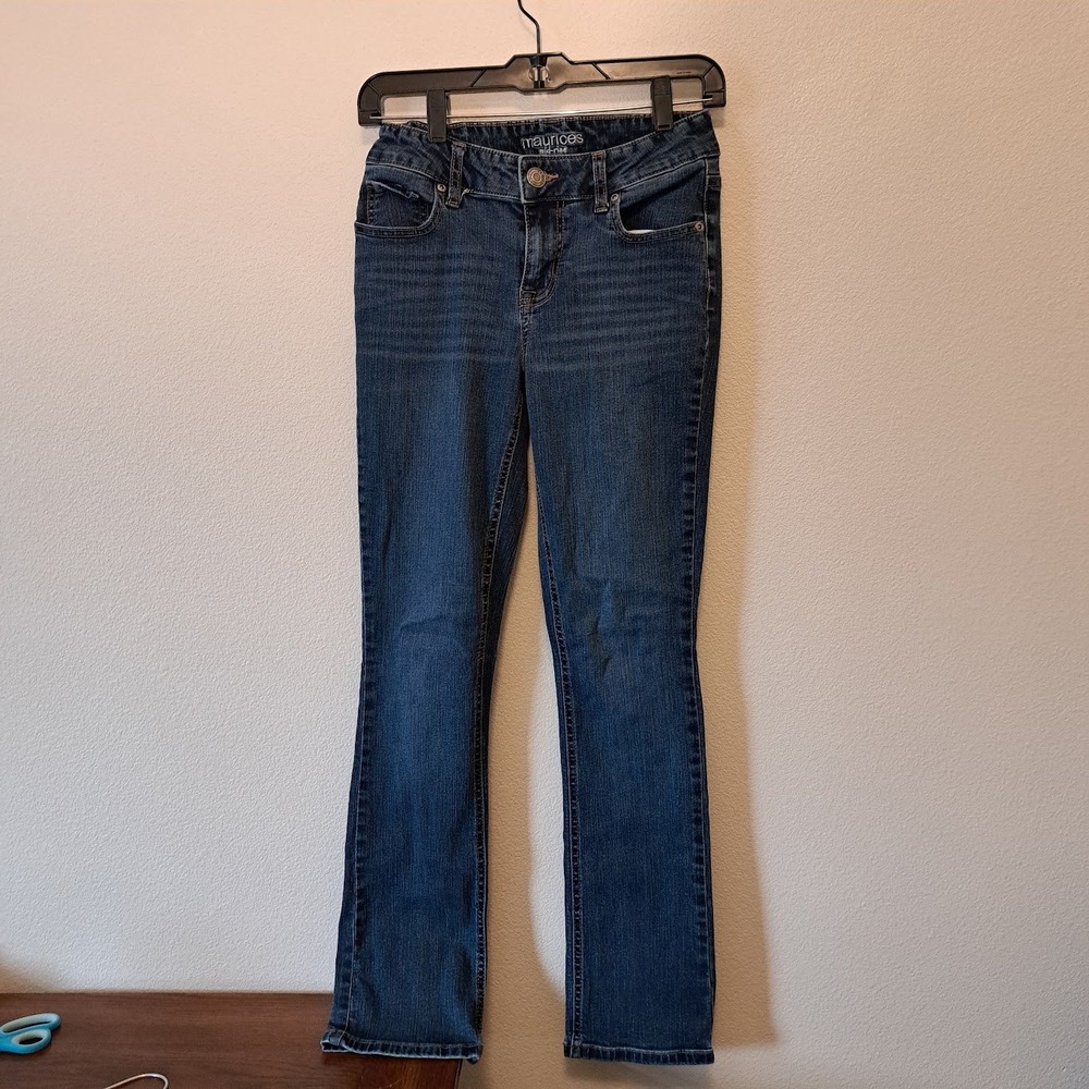 Maurices Womens Mid Rise Skinny Jeans Dark Wash Stretch Denim Size 0 Regular
